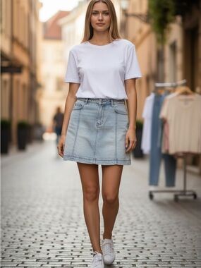 wild fable Light Blue Denim Mini Skirt